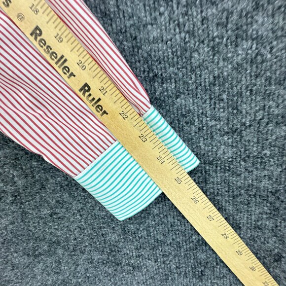 Brooks Brothers 346 Shirt Womens 14 Button Up Multicolor Colorblock Stripe - Picture 16 of 16